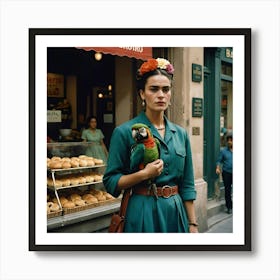 Frida Kahlo and the Bakery 3th Art Print