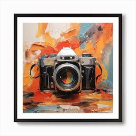 Camera On Paint | Abstract Painting Art Print