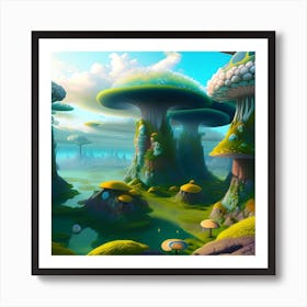 Mushroom Landscape 1 Art Print