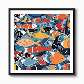Matisse Style Fishes Art Print