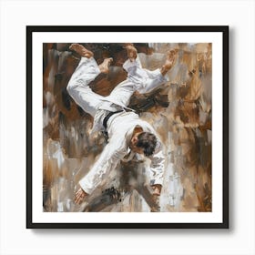 A Judo Throw Oil Painting Illustration 1718705044 2 Art Print