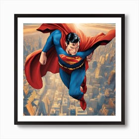 Superman Flying 1 Art Print