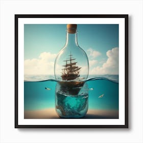 Ship In A Bottle Art Print