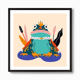 Frog Prince Square Art Print