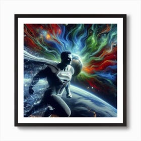Superman In Space 9 Art Print
