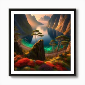 Sunset In The Mountains 4 Art Print