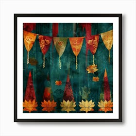 Lotus Banners Art Print