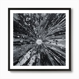 Black and White Space Burst Art Print