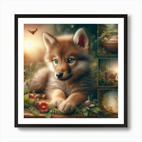 Luno the wolf cub 9 Art Print