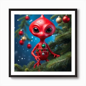 Alien Christmas Ornament 5 Art Print