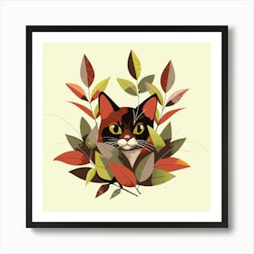 Cat in the grass Art Print