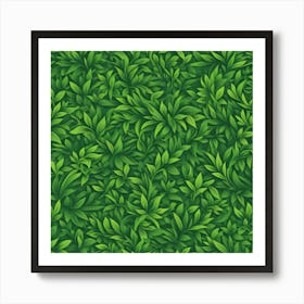 Seamless Pattern Of Green Leaves Art Print