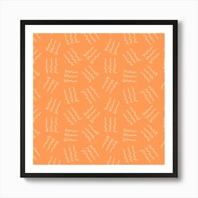 Squiggley Peach Art Print