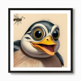 Duck With A Bee 2 Art Print