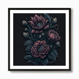 Peony Flowers Art Print