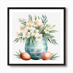 Easter Flowers In A Vase 5 Art Print