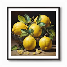 Lemons In A Bowl 1 Art Print