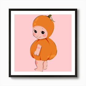 Halloween Pumpkin Cherub 1 Art Print