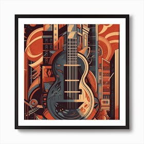 Guitar In The City Art Print