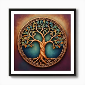 Tree Of Life wallart colorful print abstract poster art illustration design texture for canvas Art Print