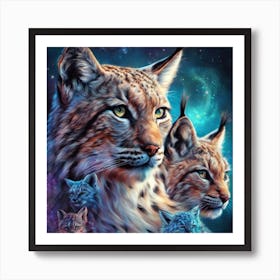Celestial Lynx 1 Art Print