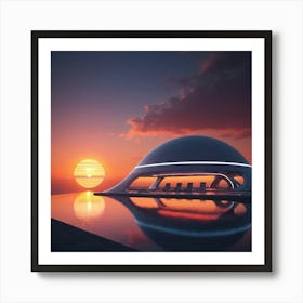 Pool sunset Art Print