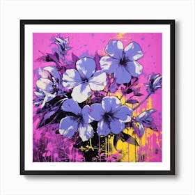 Andy Warhol Style Pop Art Flowers Lilac 3 Square Art Print