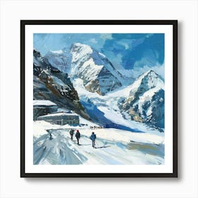 A Jungfraujoch In Switzerland Expressive Strokes Poster