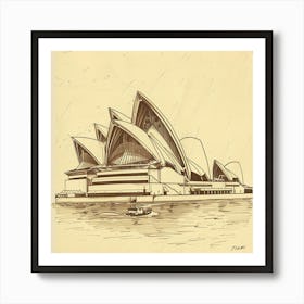 A Sydney Opera House In Sydney Hand Drawn Sketch 1719930199 3 Art Print