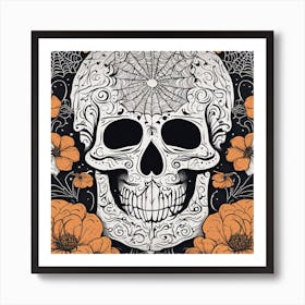 Day Of The Dead Skull 2 Art Print