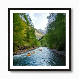 Firefly River, Landscapes, Trekking, Kayak, Water, Mountain, Rafting, Adventure, Nature, Exploration (11) Art Print