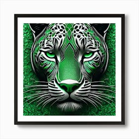 Green Jaguar Art Print