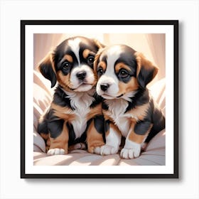 Bernese Mountain Dogs Art Print