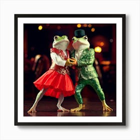 Firefly Frogs, Dancing, Tango, Female Frog, Male Frog, Argentine Restaurant, Matching Clothes, Livel (10) Art Print