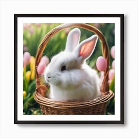 Easter Bunny In Basket 11 Art Print