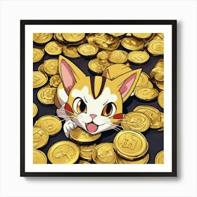 Pokemon Gold Coins Art Print