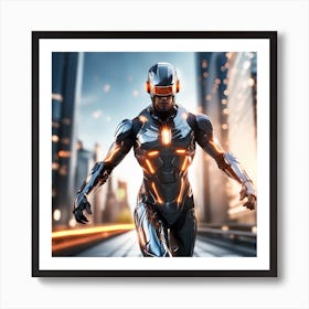 Futuristic Man In Futuristic Suit 41 Affiche