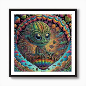 Alien Hot Air Balloon Art Print