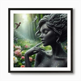 Fairy Girl In The Forest Art Print