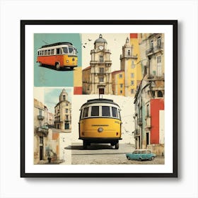 Lisbon Trams paintings Art Print