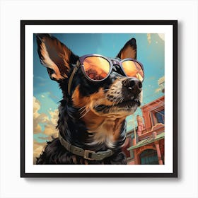Dog In Sunglasses 6 Art Print