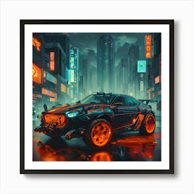 Pumpkin Car (Cyberpunk37) Art Print