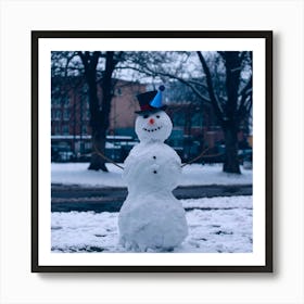 A Photo Of A Snowman Wearing A Top Hat A Jcrowd1lrpqyaqbbiokgig Up7s7ewlttaywj7c5tuleg Art Print