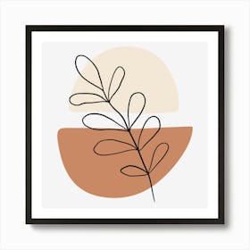 Abstract Boho Shapes Leaves Art Print