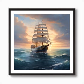 Of A Sailing Ship Art Print