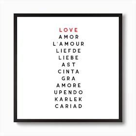 Love Language Square Art Print