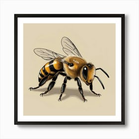 Bee Drawing 2 Art Print