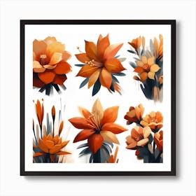 Orange flower 6 Art Print