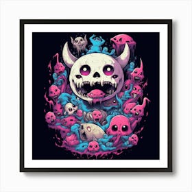 Monsters And Skulls Art Print