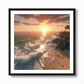 Sunset On The Beach 1 Art Print